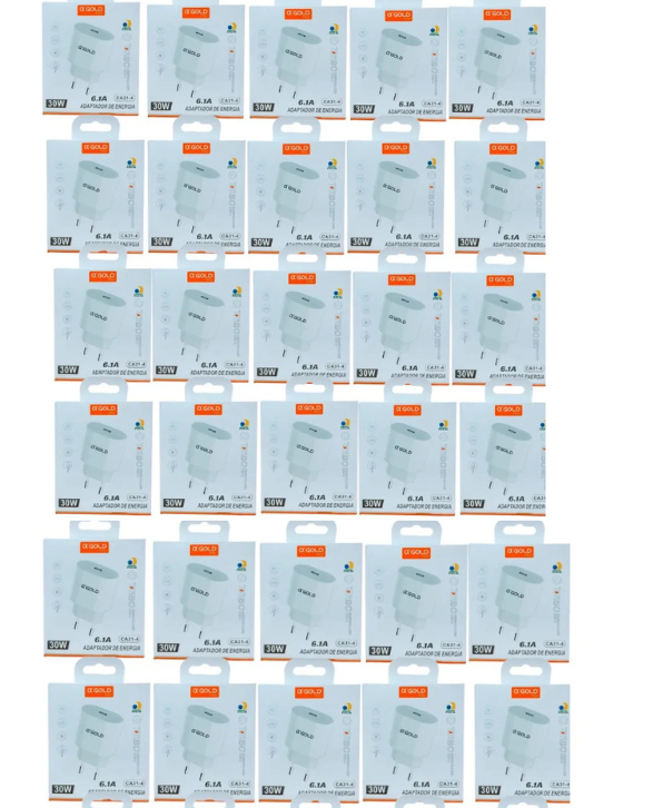 🔌 KIT 30 CARREGADORES USB-C TURBO 6.1A 30W PD AGOLD CA31-4 — SUPER VELOCIDADE E MÁXIMO DESEMPENHO!