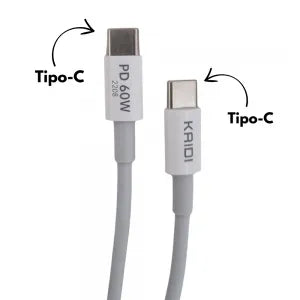 CABO DE DADOS TURBO PD 60W TIPO-C P/ TIPO-C - KAIDI - KD-27