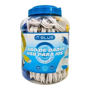 KIT 100 UNIDADES CABO DE DADOS TURBO USB 3.1A 1 METRO - IT-BLUE - LE-867
