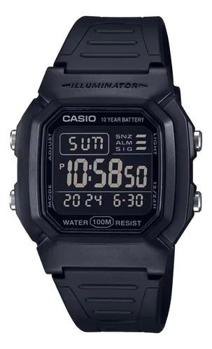 Relógio Casio Masculino Digital Negativo W-800h-1bvdf