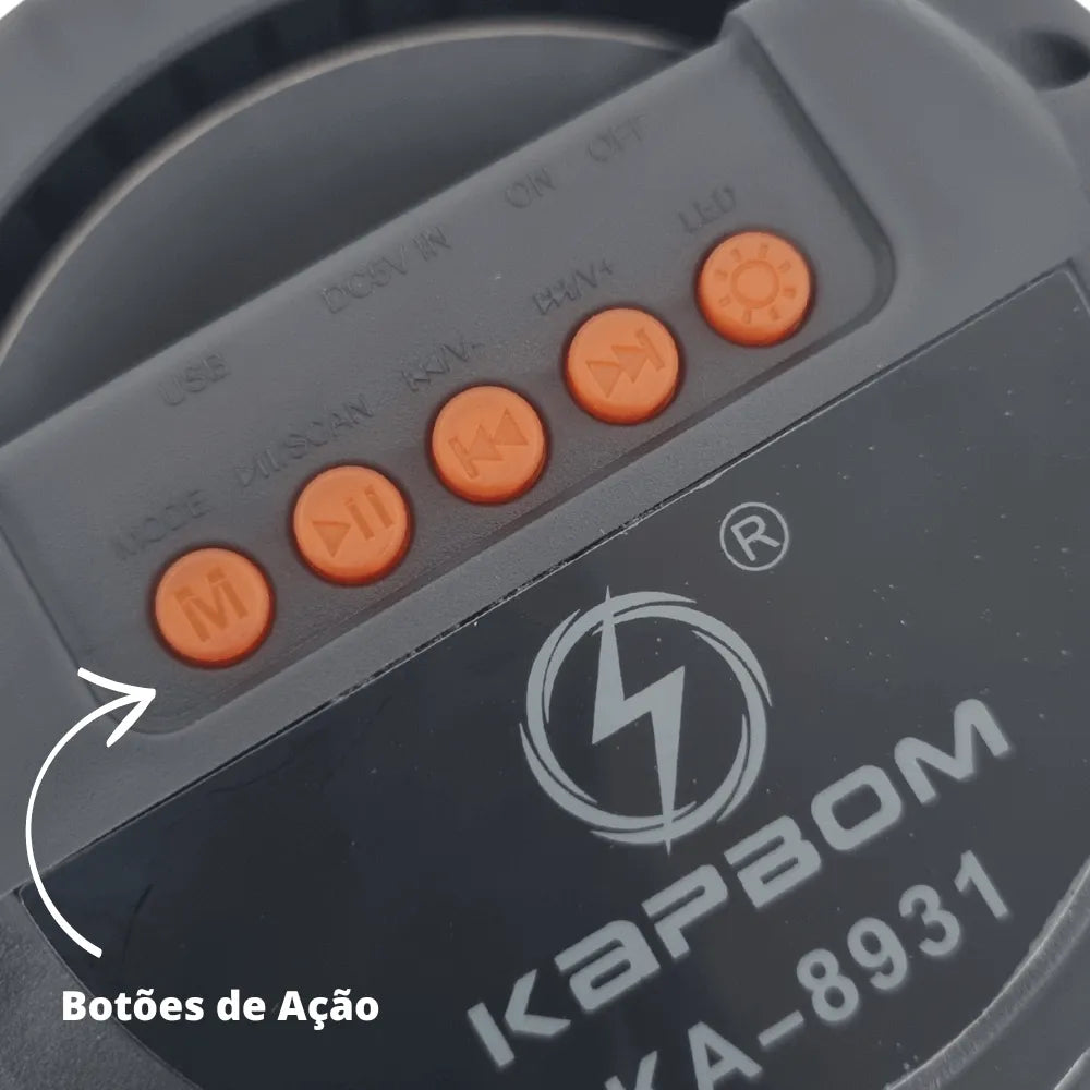 CAIXA DE SOM BLUETOOTH 10W - KAPBOM - KA-8931