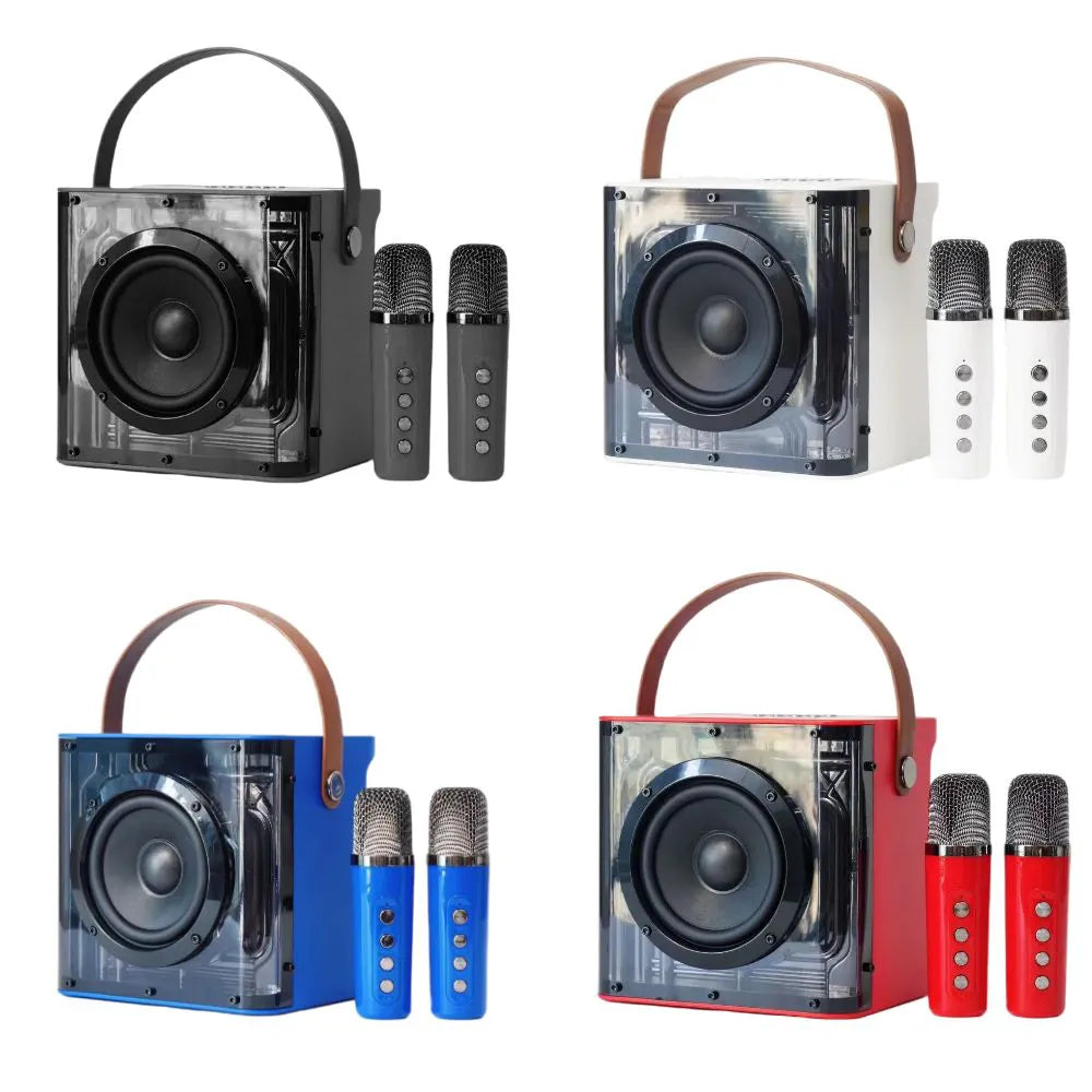 CAIXA DE SOM BLUETOOTH KARAOKÊ C/ 2 MICROFONE 20W LED RGB - KAPBOM - KA-8936