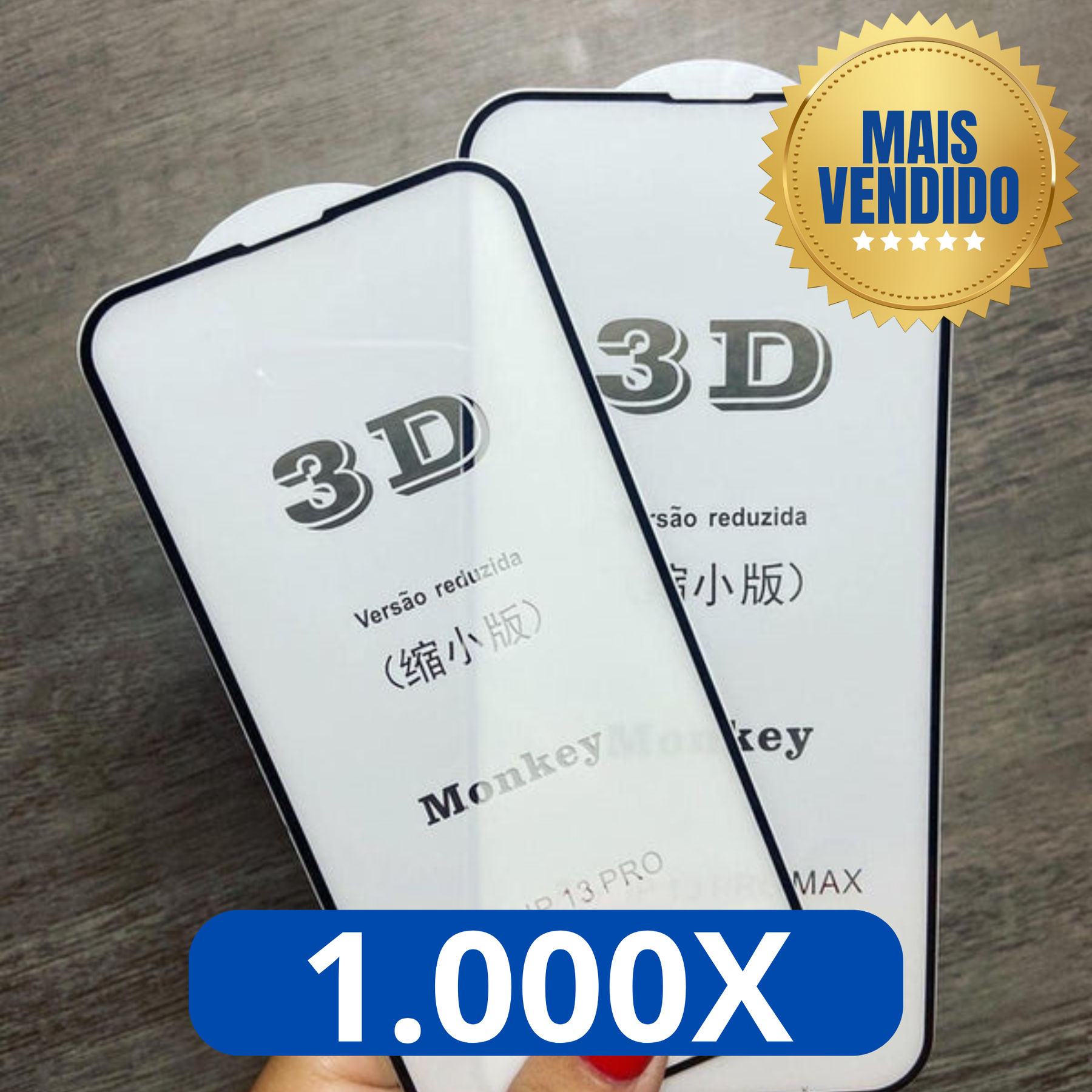 🔥 KIT 1000 UNIDADES – “🏆 Kit 1000 Películas 3D Anti-Shock Premium – Ultra Atacado + Melhor Custo”