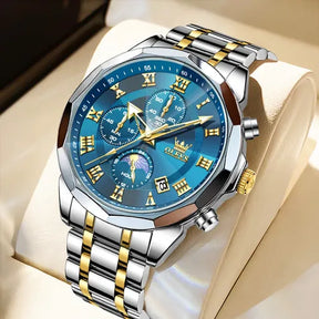 Olevs Relógio Masculino Original Luxo Aço Quartzo 3675