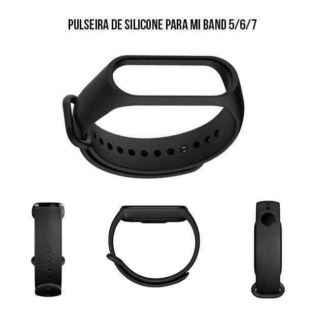 Pulseira Para Xiaomi Mi Band 4 5 6 7 Várias Cores Em Silicone