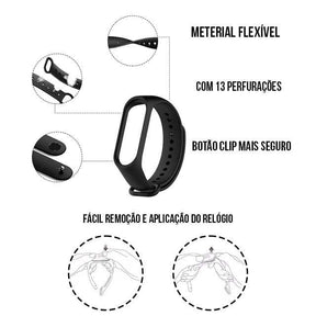 Pulseira Para Xiaomi Mi Band 4 5 6 7 Várias Cores Em Silicone