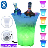 BALDE DE BEBIDAS COM CAIXA DE SOM BLUETOOTH LED RGB - AL-8707 - ALTOMEX