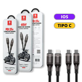 CABO DE DADOS PD USB-C 3.0A EM NYLON - 1 METRO - FANCY