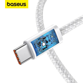 CABO DE DADOS TURBO 100W NYLON DYNAMIC FAST CHARGING - 1M - TIPO-C PARA TIPO-C - BASEUS