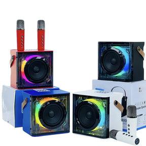 CAIXA DE SOM BLUETOOTH KARAOKÊ C/ 2 MICROFONE 20W LED RGB - KAPBOM - KA-8936