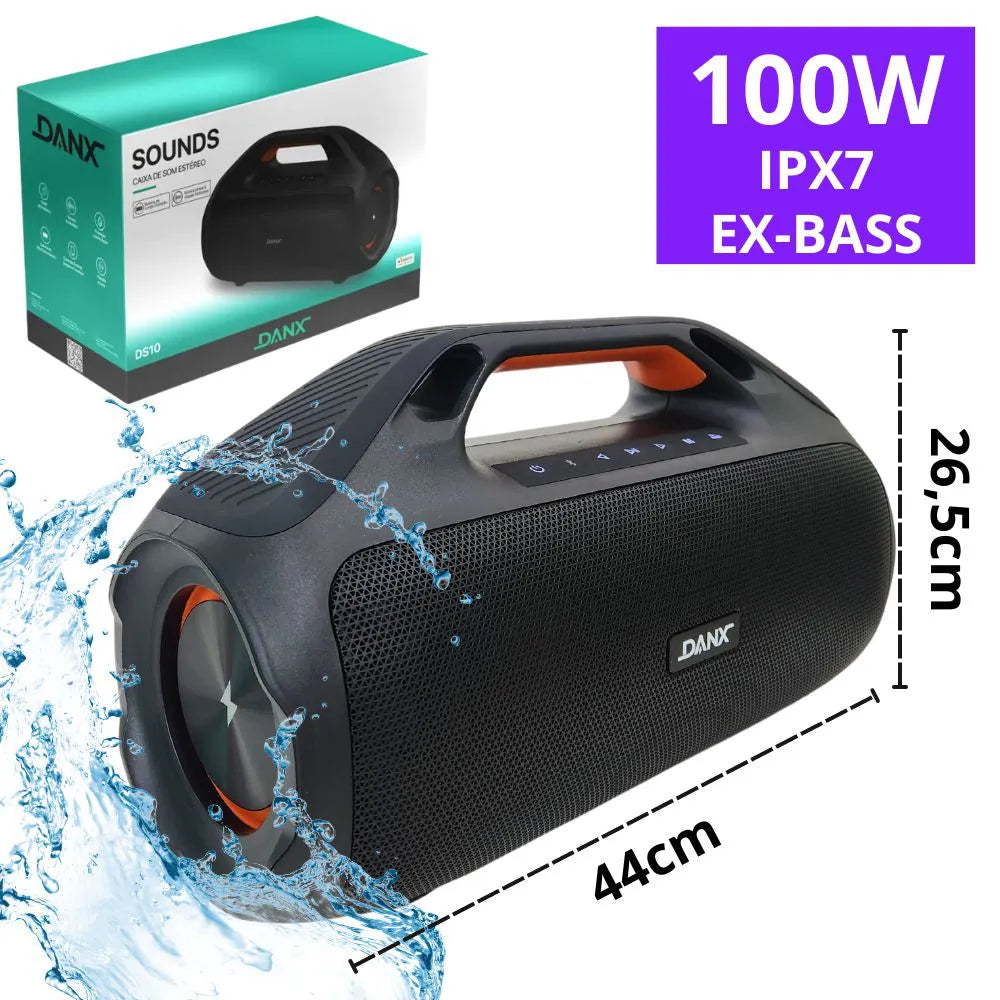 CAIXA DE SOM BLUETOOTH SOUNDS 100W IPX7 EX-BASS- DANX - DS10