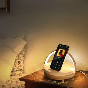 CAIXA DE SOM COM CARREGADOR POR INDUÇÃO 15W LED - KAIDI - KNC-8860