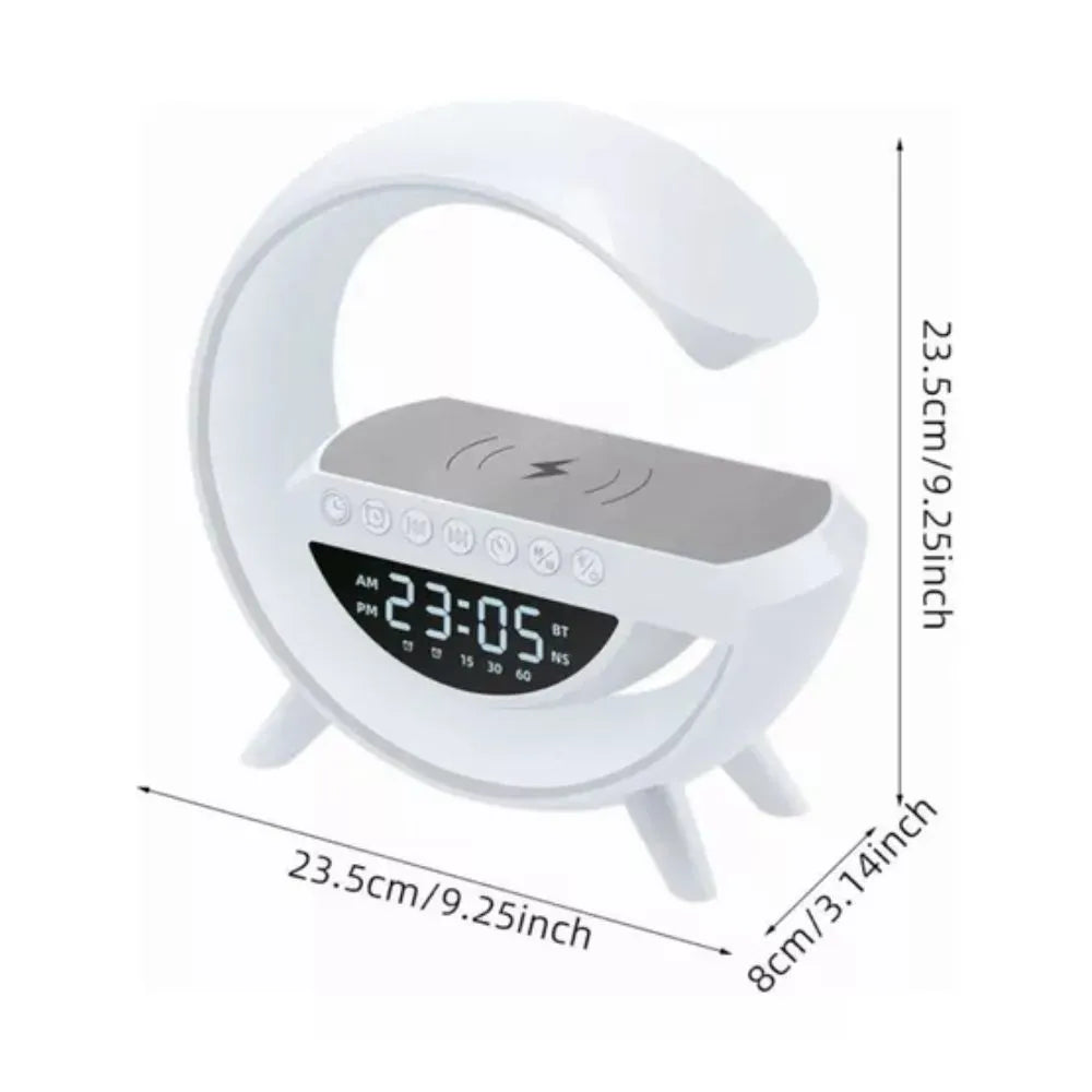 CAIXA DE SOM LUMINÁRIA G C/ RELÓGIO E CARREGADOR POR INDUÇÃO - XTRAD - XDG-8601