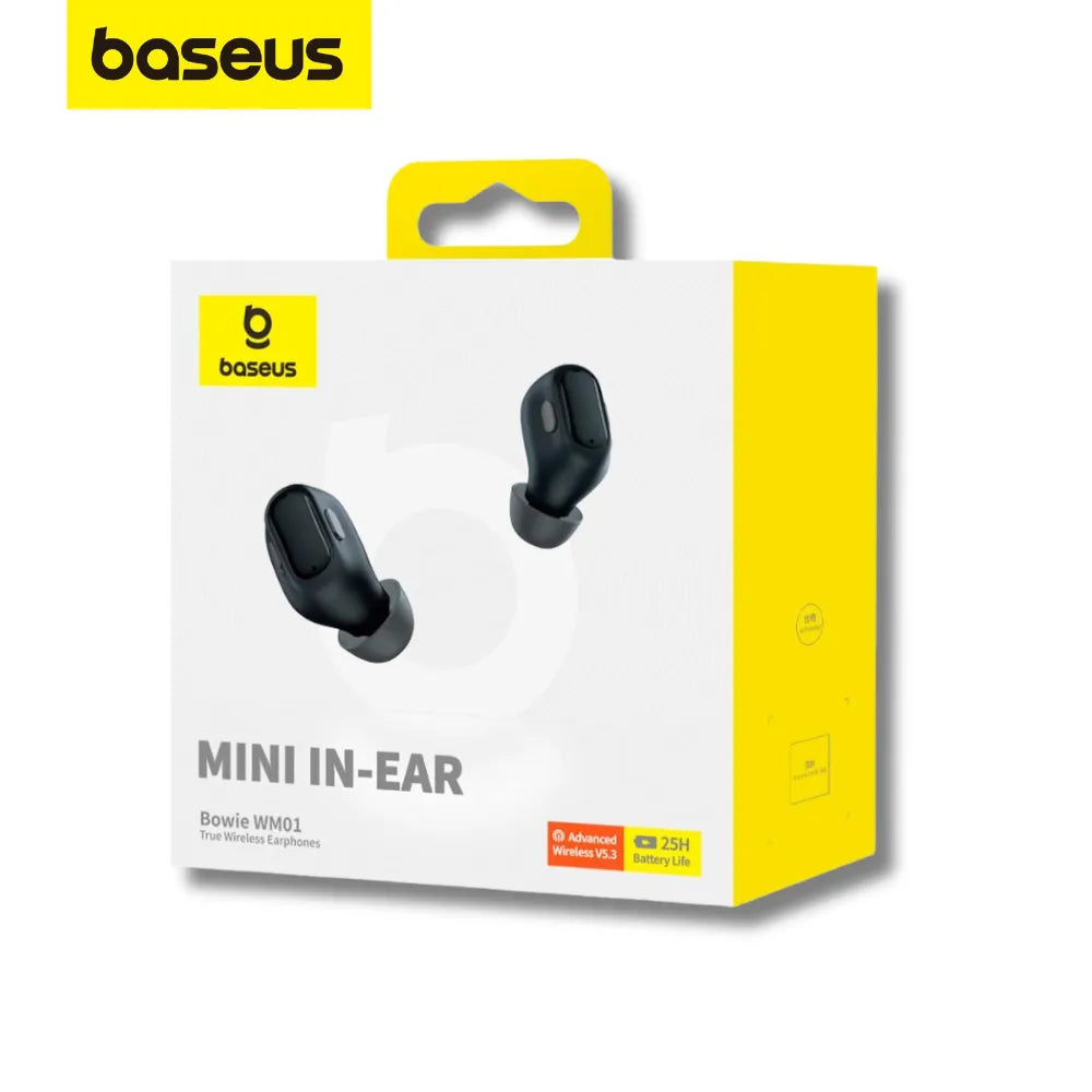 FONE DE OUVIDO BLUETOOTH BOWIE WM01 TRUE WIRELESS EARPHONES - CLUSTER BLACK - BASEUS