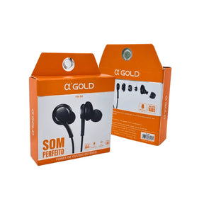 FONE DE OUVIDO INTRA-AURICULAR C/ MICROFONE MALHA - AGOLD - FN-S8