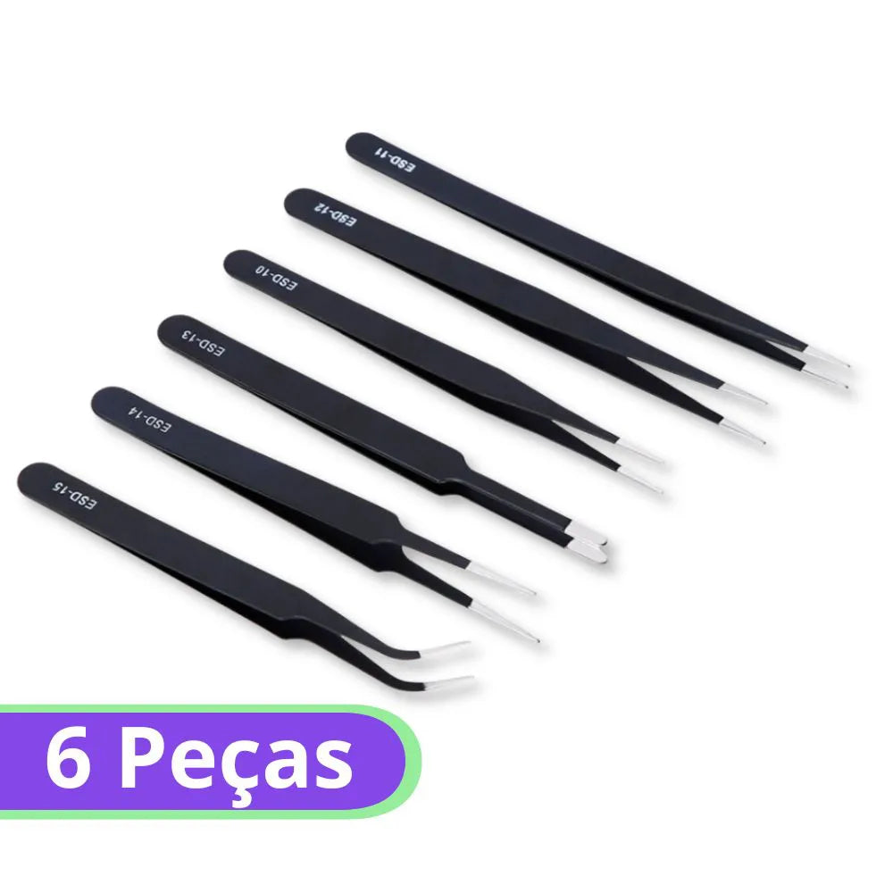 Kit de Pinças p/ Manutenção - 6Pçs - Exbom - 3357
