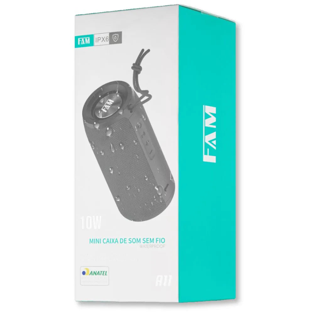 Mini Caixa de Som Bluetooth 10W c/ IPX6 - FAM - A11
