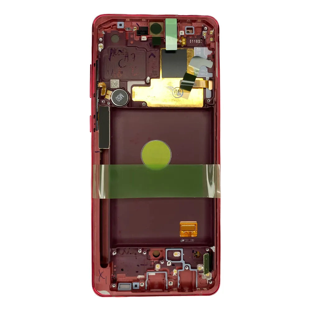 TELA DISPLAY LCD SAMSUNG GALAXY NOTE 10 LITE / N770 C/ARO VERMELHO ORIGINAL NACIONAL